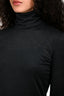 Loro Piana Dark Grey Cashmere/Silk Sheer Turtleneck Top Size 40