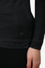 Loro Piana Dark Grey Cashmere/Silk Sheer Turtleneck Top Size 40