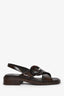 Prada 2025 Brown Leather 'S/S 1996 Re-Edition' Sandals Size 36