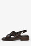 Prada 2025 Brown Leather 'S/S 1996 Re-Edition' Sandals Size 36
