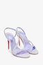 Christian Louboutin Purple Suede Crystal Detail 'Rosalie Strass' 100 Heels Size 38