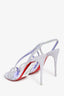 Christian Louboutin Purple Suede Crystal Detail 'Rosalie Strass' 100 Heels Size 38