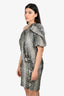 Stella McCartney Grey Silk Snake Printed Cold Shoulder Dress 40