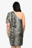 Stella McCartney Grey Silk Snake Printed Cold Shoulder Dress 40