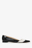 Manolo Blahnik Black/White Patent Leather Pointed Toe Flats Size 40