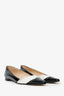 Manolo Blahnik Black/White Patent Leather Pointed Toe Flats Size 40