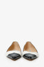 Manolo Blahnik Black/White Patent Leather Pointed Toe Flats Size 40