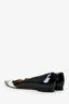 Manolo Blahnik Black/White Patent Leather Pointed Toe Flats Size 40
