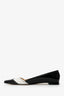 Manolo Blahnik Black/White Patent Leather Pointed Toe Flats Size 40