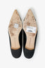 Manolo Blahnik Black/White Patent Leather Pointed Toe Flats Size 40