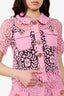 Self Portrait Pink Lace Top + Skirt Set Size 2