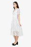 Self Portrait White Lace Polka Dot Midi Dress Size 4