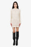 Frame Beige Crochet Shift Long Sleeve Mini Dress Size M