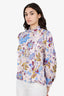 Isabel Marant Etoile Pink Floral Mock Neck Blouse Size 34