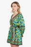 Alice & Olivia Green/Yellow Floral Print Simona Wrap Mini Dress Size 2