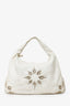 Bottega Veneta White Nappa Intrecciato Flower Large Hobo