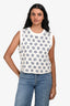 Maje Blue/White Embellished Sweater Vest Size 2