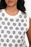Maje Blue/White Embellished Sweater Vest Size 2