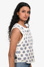Maje Blue/White Embellished Sweater Vest Size 2