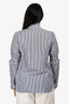 See By Chloe Blue/White Cotton Mock Neck Button Down Shirt Size 42