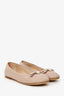 Christian Dior Powder Pink Leather Pearl Bow Cannage Ballet Flats Size 40