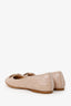 Christian Dior Powder Pink Leather Pearl Bow Cannage Ballet Flats Size 40