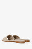 Louis Vuitton Taupe Calfskin LV Capri Flat Sandals Size 40