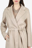 Max Mara Beige Cashmere Belted Long Coat Size 12