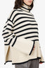 Toteme Black/White Wool Striped Turtleneck Sweater Size M