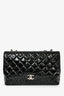 Pre-Loved Chanel™ 2006-08 Black Glossy Patent Single Jumbo Flap Bag