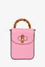 Gucci Pink Leather Bamboo Flap Crossbody