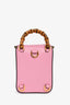 Gucci Pink Leather Bamboo Flap Crossbody