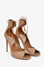 Aquazzura Brown Leather Lace Up Heels Size 40