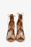 Aquazzura Brown Leather Lace Up Heels Size 40