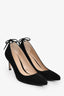 Stuart Weitzman Black Suede Bow Detail Heels Size 7