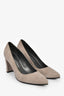 Stuart Weitzman Grey Textured Block Heels Size 7