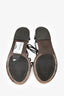 Brunello Cucinelli Black Embossed Leather Monili Detail Sandals Size 37