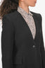 Maje Black Cotton Tweed Single Breasted Blazer Size 40