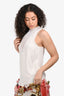A.L.C White Crepe Crochet Detail Sleeveless Top Size 6