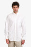 Thom Brown White Cotton Striped Button Down Shirt Size 3 Mens