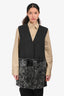 Max Mara Weekend Dark Grey Fur Trim Vest Jacket Size 4