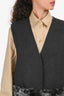 Max Mara Weekend Dark Grey Fur Trim Vest Jacket Size 4