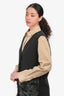 Max Mara Weekend Dark Grey Fur Trim Vest Jacket Size 4