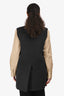Max Mara Weekend Dark Grey Fur Trim Vest Jacket Size 4