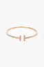 Tiffany & Co. 18K Rose Gold Diamond 'T Wire Bracelet