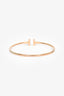 Tiffany & Co. 18K Rose Gold Diamond 'T Wire Bracelet