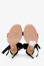 Aquazzura Black Silk With Feather Detail Open Toe Heels Size 38