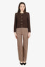 Gucci Brown Wool 'Prince of Wales' Pants Size 46