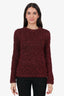 Saint Laurent Red Knit Glitter Sweater Size M