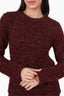 Saint Laurent Red Knit Glitter Sweater Size M